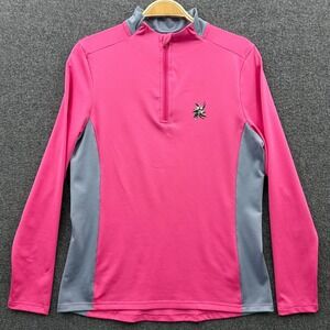 Levelwear Top Shirt Womens Small Pink Laurel Valley Golf Club 1/4 Zip‎ Pullover